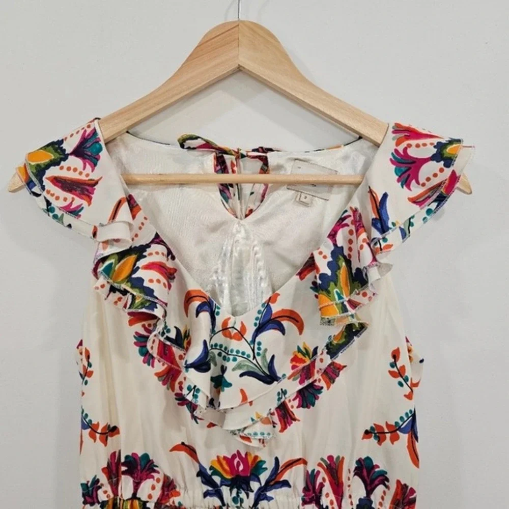 ECI New York Tropical Mini Dress V Neck Resort Vacation Size 2 - Picture 2 of 15